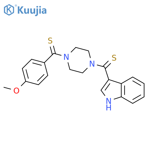 3-4-(4-methoxybenzenecarbothioyl)piperazine-1-carbothioyl-1H-indole structure