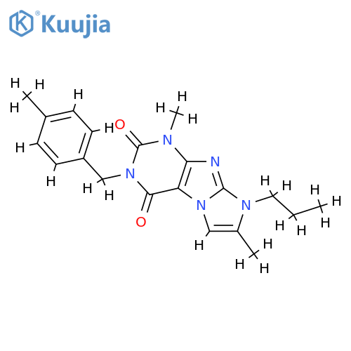 1,7-dimethyl-3-(4-methylphenyl)methyl-8-propyl-1H,2H,3H,4H,8H-imidazo1,2-gpurine-2,4-dione structure