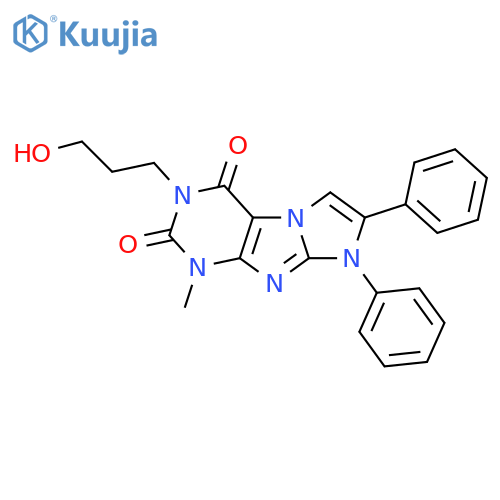 3-(3-hydroxypropyl)-1-methyl-7,8-diphenyl-1H,2H,3H,4H,8H-imidazo1,2-gpurine-2,4-dione structure