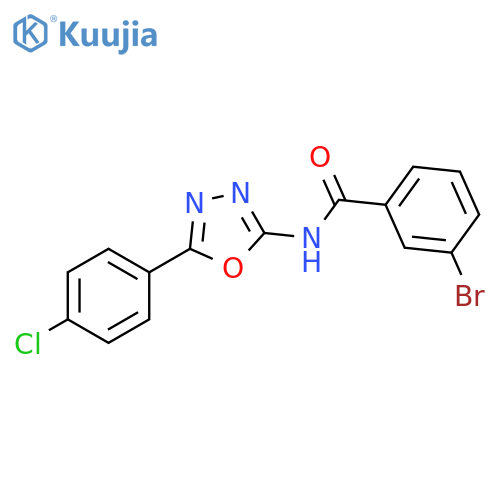 3-bromo-N-5-(4-chlorophenyl)-1,3,4-oxadiazol-2-ylbenzamide structure