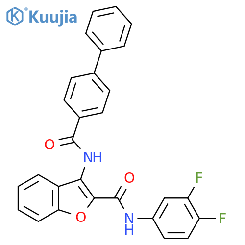 3-{1,1'-biphenyl-4-amido}-N-(3,4-difluorophenyl)-1-benzofuran-2-carboxamide structure