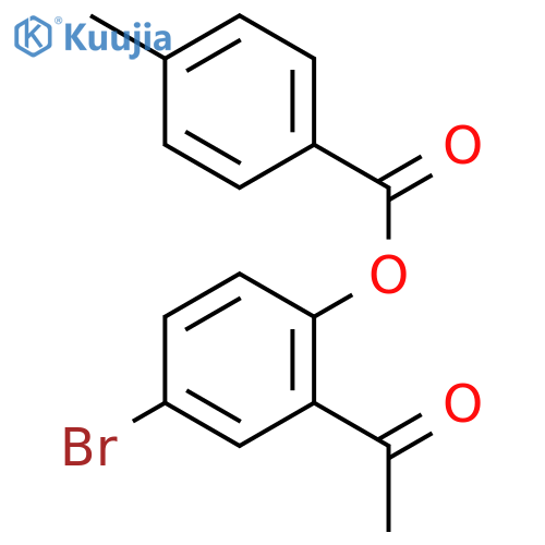 Benzoic acid, 4-methyl-, 2-acetyl-4-bromophenyl ester structure