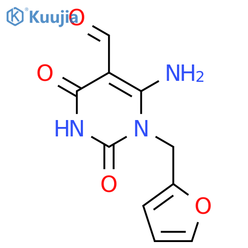 6-Amino-1-(furan-2-ylmethyl)-2,4-dioxo-1,2,3,4-tetrahydropyrimidine-5-carbaldehyde structure