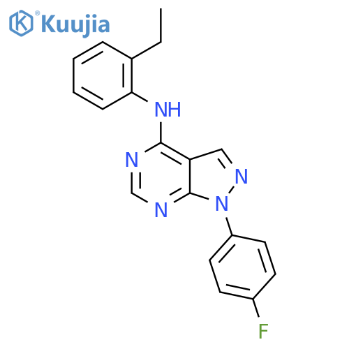 N-(2-ethylphenyl)-1-(4-fluorophenyl)-1H-pyrazolo3,4-dpyrimidin-4-amine structure