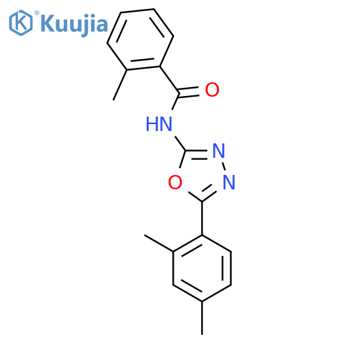 N-5-(2,4-dimethylphenyl)-1,3,4-oxadiazol-2-yl-2-methylbenzamide structure