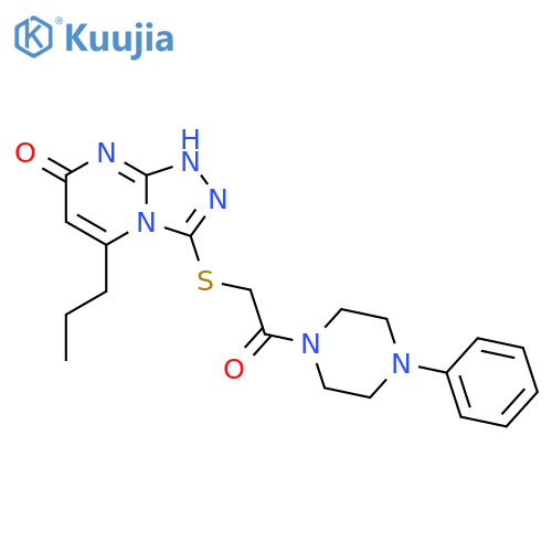 3-{2-oxo-2-(4-phenylpiperazin-1-yl)ethylsulfanyl}-5-propyl-7H,8H-1,2,4triazolo4,3-apyrimidin-7-one structure