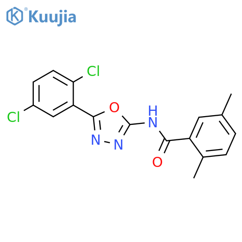 N-5-(2,5-dichlorophenyl)-1,3,4-oxadiazol-2-yl-2,5-dimethylbenzamide structure