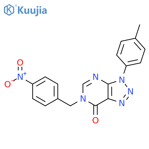 3-(4-methylphenyl)-6-(4-nitrophenyl)methyl-3H,6H,7H-1,2,3triazolo4,5-dpyrimidin-7-one structure