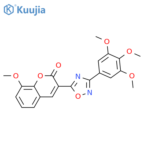 8-methoxy-3-3-(3,4,5-trimethoxyphenyl)-1,2,4-oxadiazol-5-yl-2H-chromen-2-one structure