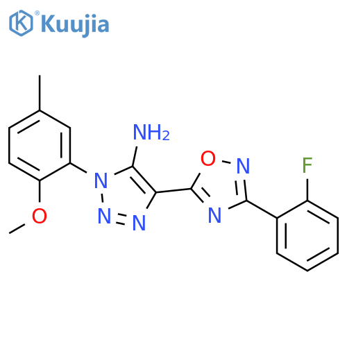4-3-(2-fluorophenyl)-1,2,4-oxadiazol-5-yl-1-(2-methoxy-5-methylphenyl)-1H-1,2,3-triazol-5-amine structure