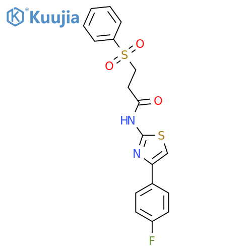 3-(benzenesulfonyl)-N-4-(4-fluorophenyl)-1,3-thiazol-2-ylpropanamide structure
