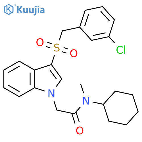 2-{3-(3-chlorophenyl)methanesulfonyl-1H-indol-1-yl}-N-cyclohexyl-N-methylacetamide structure