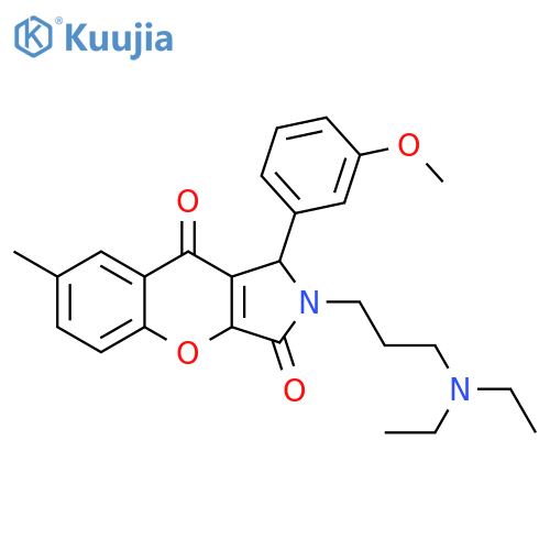 2-3-(diethylamino)propyl-1-(3-methoxyphenyl)-7-methyl-1H,2H,3H,9H-chromeno2,3-cpyrrole-3,9-dione structure