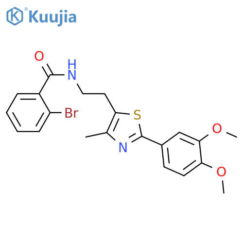2-bromo-N-{2-2-(3,4-dimethoxyphenyl)-4-methyl-1,3-thiazol-5-ylethyl}benzamide structure