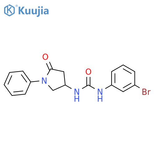 1-(3-bromophenyl)-3-(5-oxo-1-phenylpyrrolidin-3-yl)urea structure