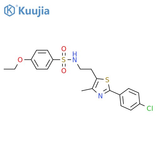 N-{2-2-(4-chlorophenyl)-4-methyl-1,3-thiazol-5-ylethyl}-4-ethoxybenzene-1-sulfonamide structure
