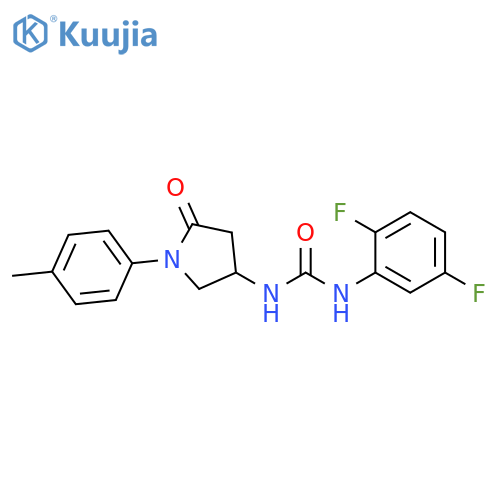 1-(2,5-difluorophenyl)-3-1-(4-methylphenyl)-5-oxopyrrolidin-3-ylurea structure