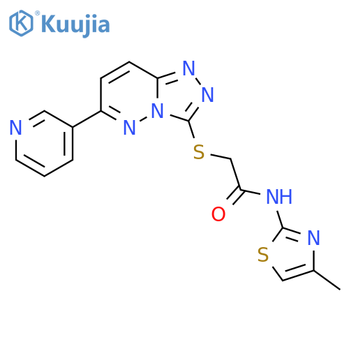 N-(4-methyl-1,3-thiazol-2-yl)-2-{6-(pyridin-3-yl)-1,2,4triazolo4,3-bpyridazin-3-ylsulfanyl}acetamide structure