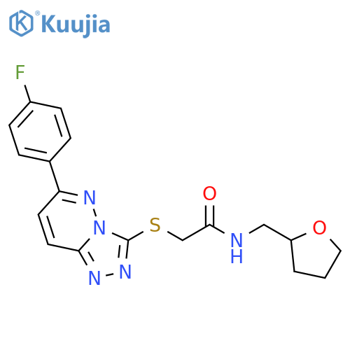 2-{6-(4-fluorophenyl)-1,2,4triazolo4,3-bpyridazin-3-ylsulfanyl}-N-(oxolan-2-yl)methylacetamide structure