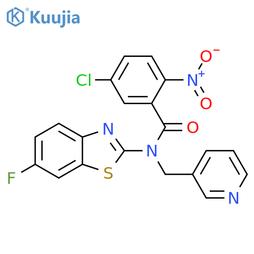5-chloro-N-(6-fluoro-1,3-benzothiazol-2-yl)-2-nitro-N-(pyridin-3-yl)methylbenzamide structure