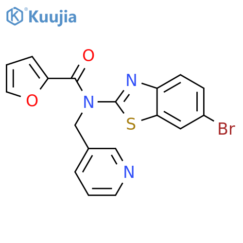 N-(6-bromo-1,3-benzothiazol-2-yl)-N-(pyridin-3-yl)methylfuran-2-carboxamide structure