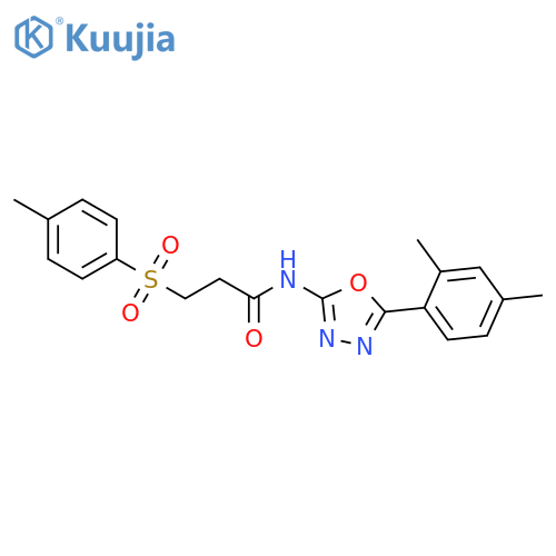 N-5-(2,4-dimethylphenyl)-1,3,4-oxadiazol-2-yl-3-(4-methylbenzenesulfonyl)propanamide structure