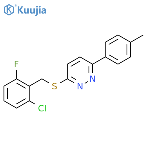 3-{(2-chloro-6-fluorophenyl)methylsulfanyl}-6-(4-methylphenyl)pyridazine structure