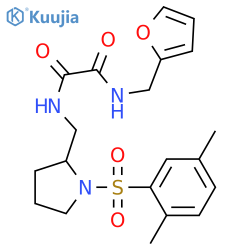 N-{1-(2,5-dimethylbenzenesulfonyl)pyrrolidin-2-ylmethyl}-N'-(furan-2-yl)methylethanediamide structure