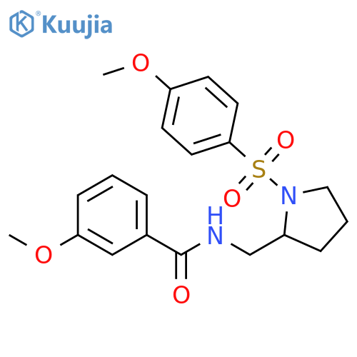 3-methoxy-N-{1-(4-methoxybenzenesulfonyl)pyrrolidin-2-ylmethyl}benzamide structure
