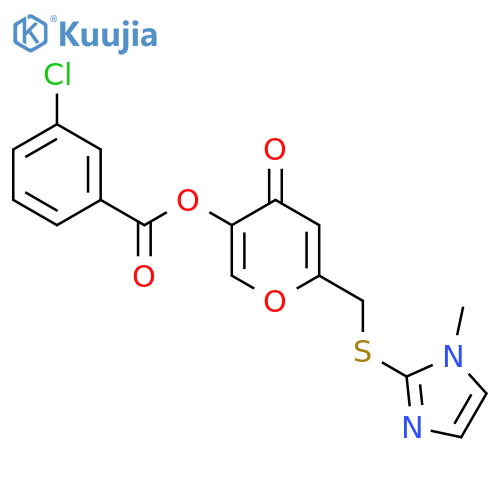 6-{(1-methyl-1H-imidazol-2-yl)sulfanylmethyl}-4-oxo-4H-pyran-3-yl 3-chlorobenzoate structure