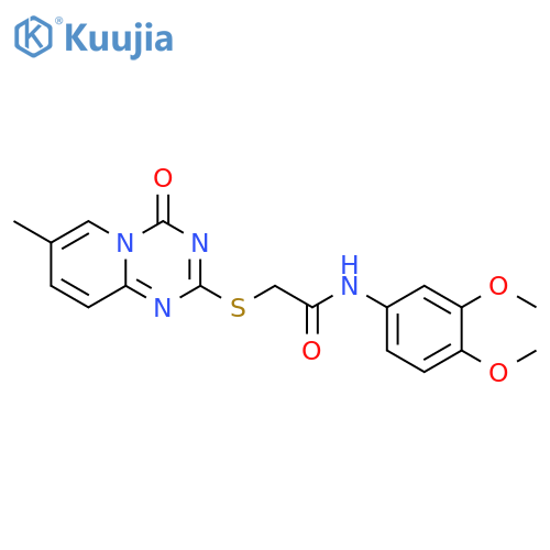 N-(3,4-dimethoxyphenyl)-2-({7-methyl-4-oxo-4H-pyrido1,2-a1,3,5triazin-2-yl}sulfanyl)acetamide structure