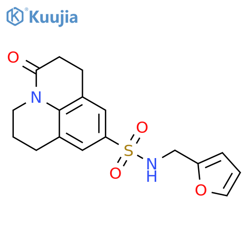 N-(furan-2-yl)methyl-2-oxo-1-azatricyclo7.3.1.0^{5,13}trideca-5,7,9(13)-triene-7-sulfonamide structure