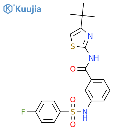 N-(4-tert-butyl-1,3-thiazol-2-yl)-3-(4-fluorobenzenesulfonamido)benzamide structure
