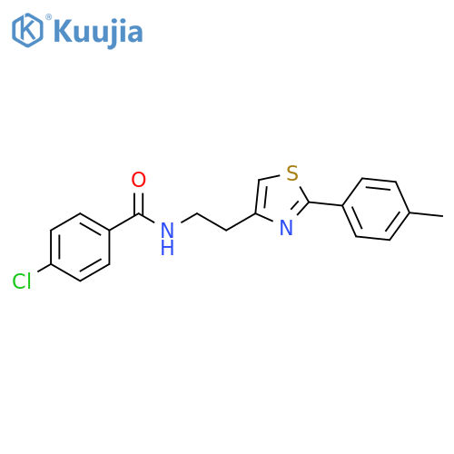 4-chloro-N-{2-2-(4-methylphenyl)-1,3-thiazol-4-ylethyl}benzamide structure