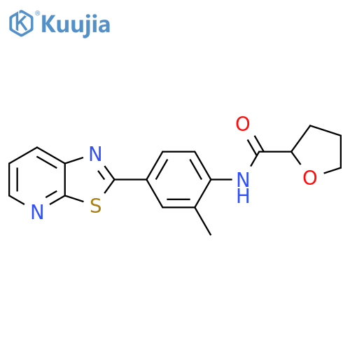 N-(2-methyl-4-{1,3thiazolo5,4-bpyridin-2-yl}phenyl)oxolane-2-carboxamide structure