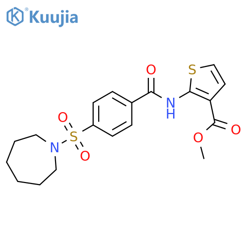 methyl 2-4-(azepane-1-sulfonyl)benzamidothiophene-3-carboxylate structure