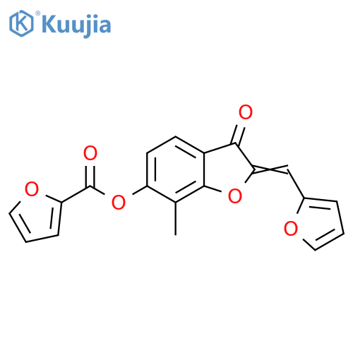 (Z)-2-(furan-2-ylmethylene)-7-methyl-3-oxo-2,3-dihydrobenzofuran-6-yl furan-2-carboxylate structure