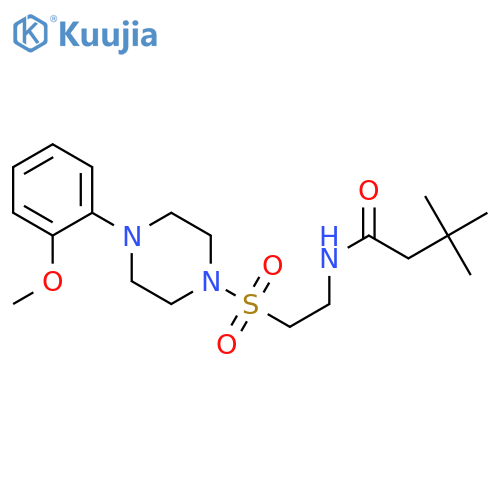 N-(2-{4-(2-methoxyphenyl)piperazin-1-ylsulfonyl}ethyl)-3,3-dimethylbutanamide structure