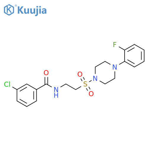 3-chloro-N-(2-{4-(2-fluorophenyl)piperazin-1-ylsulfonyl}ethyl)benzamide structure