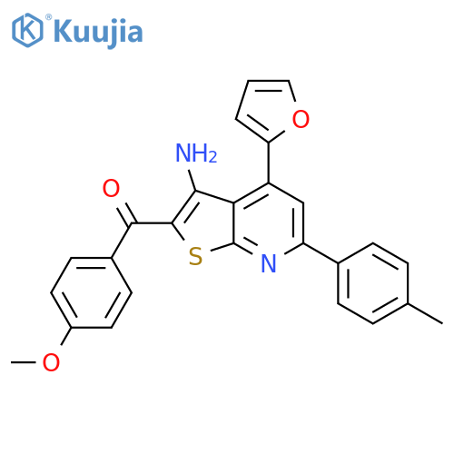 4-(furan-2-yl)-2-(4-methoxybenzoyl)-6-(4-methylphenyl)thieno2,3-bpyridin-3-amine structure