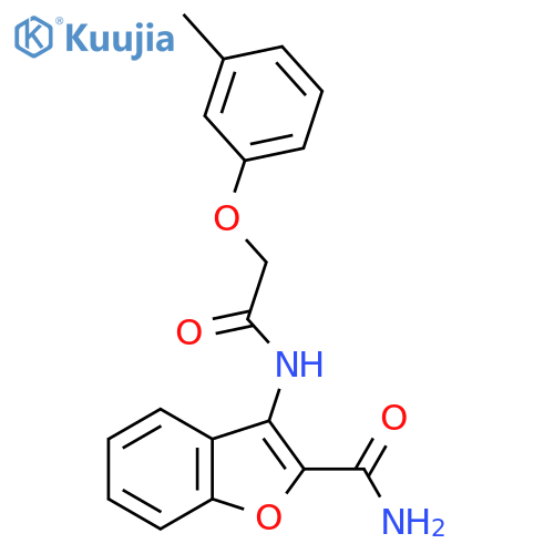 3-2-(3-methylphenoxy)acetamido-1-benzofuran-2-carboxamide structure
