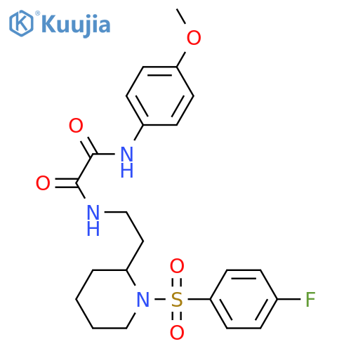 N-{2-1-(4-fluorobenzenesulfonyl)piperidin-2-ylethyl}-N'-(4-methoxyphenyl)ethanediamide structure