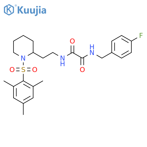 N'-(4-fluorophenyl)methyl-N-{2-1-(2,4,6-trimethylbenzenesulfonyl)piperidin-2-ylethyl}ethanediamide structure