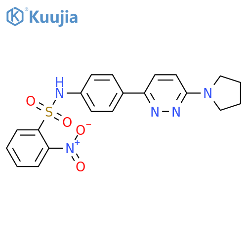 2-nitro-N-{4-6-(pyrrolidin-1-yl)pyridazin-3-ylphenyl}benzene-1-sulfonamide structure