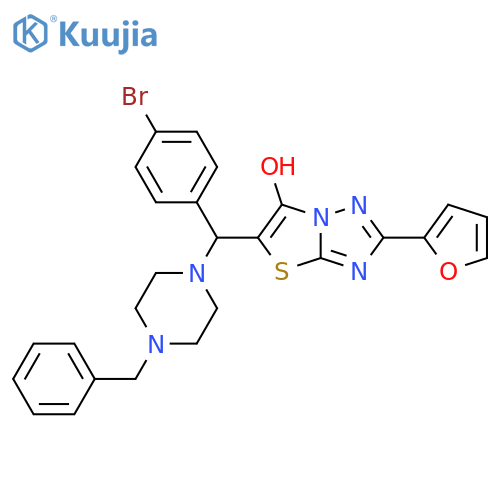 5-(4-benzylpiperazin-1-yl)(4-bromophenyl)methyl-2-(furan-2-yl)-1,2,4triazolo3,2-b1,3thiazol-6-ol structure