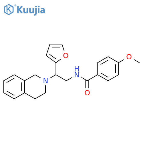 N-2-(furan-2-yl)-2-(1,2,3,4-tetrahydroisoquinolin-2-yl)ethyl-4-methoxybenzamide structure