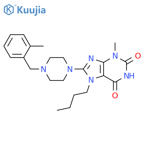7-butyl-3-methyl-8-{4-(2-methylphenyl)methylpiperazin-1-yl}-2,3,6,7-tetrahydro-1H-purine-2,6-dione structure