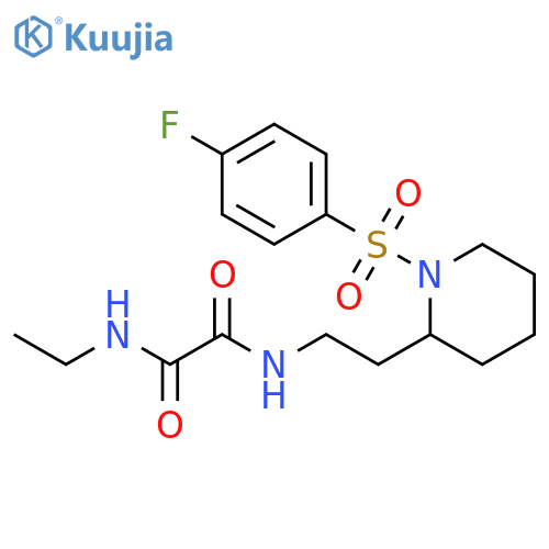 N-ethyl-N'-{2-1-(4-fluorobenzenesulfonyl)piperidin-2-ylethyl}ethanediamide structure