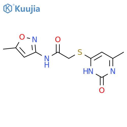 N-(5-methyl-1,2-oxazol-3-yl)-2-(6-methyl-2-oxo-1,2-dihydropyrimidin-4-yl)sulfanylacetamide structure