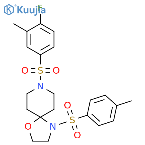 8-(4-fluoro-3-methylbenzenesulfonyl)-4-(4-methylbenzenesulfonyl)-1-oxa-4,8-diazaspiro4.5decane structure